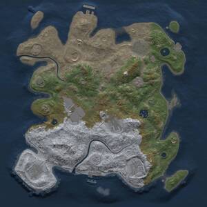 Thumbnail Rust Map: Procedural Map, Size: 3500, Seed: 1940397714, 14 Monuments