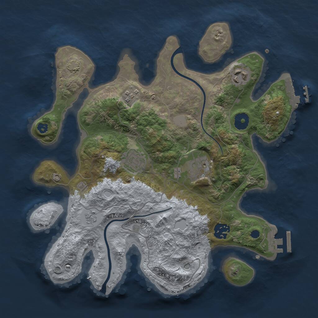 Rust Map: Procedural Map, Size: 3000, Seed: 633821073, 11 Monuments