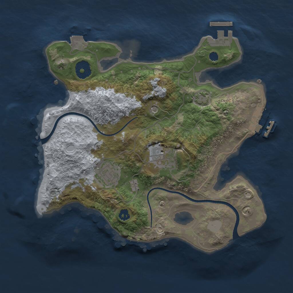 Rust Map: Procedural Map, Size: 2600, Seed: 154352, 7 Monuments
