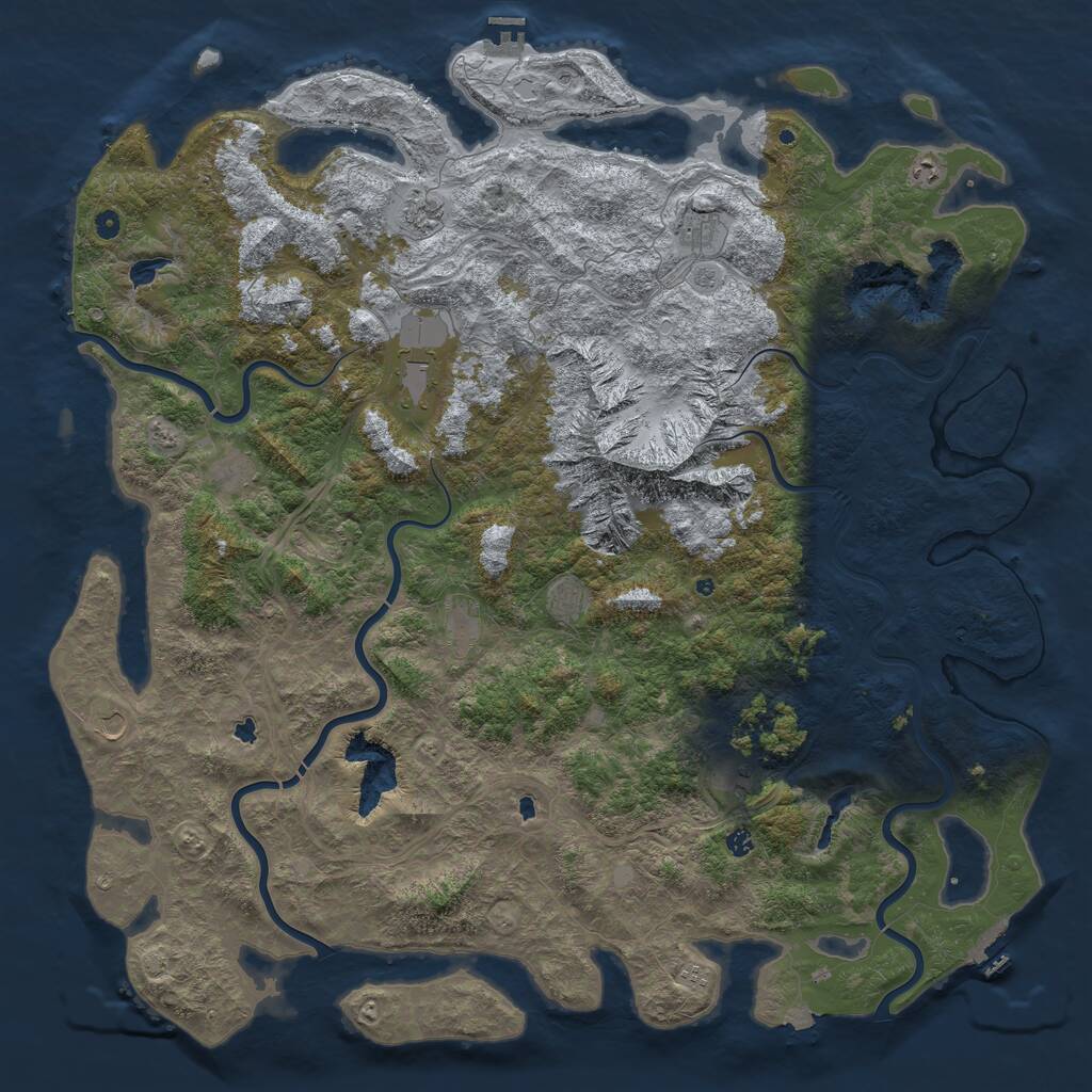 Rust Map: Procedural Map, Size: 6000, Seed: 34646, 17 Monuments