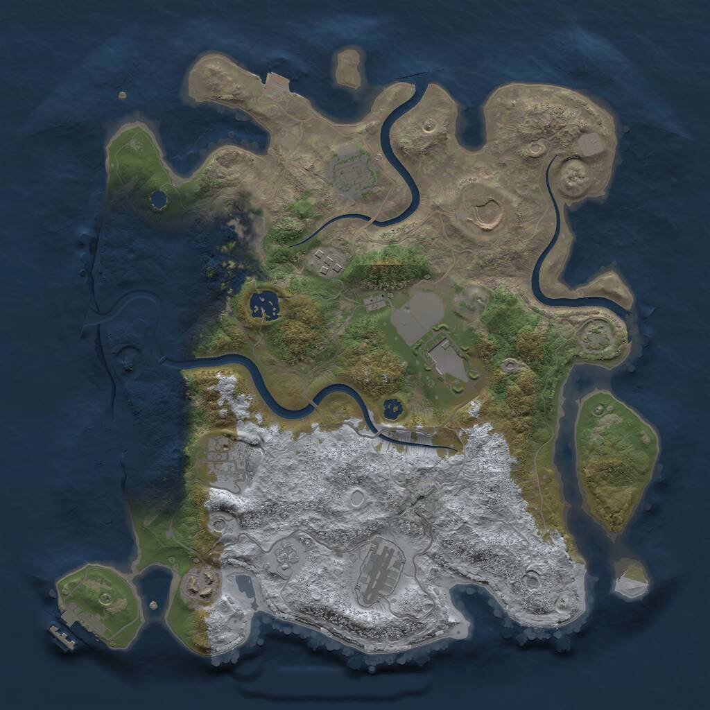 Rust Map: Procedural Map, Size: 3500, Seed: 6942010, 15 Monuments