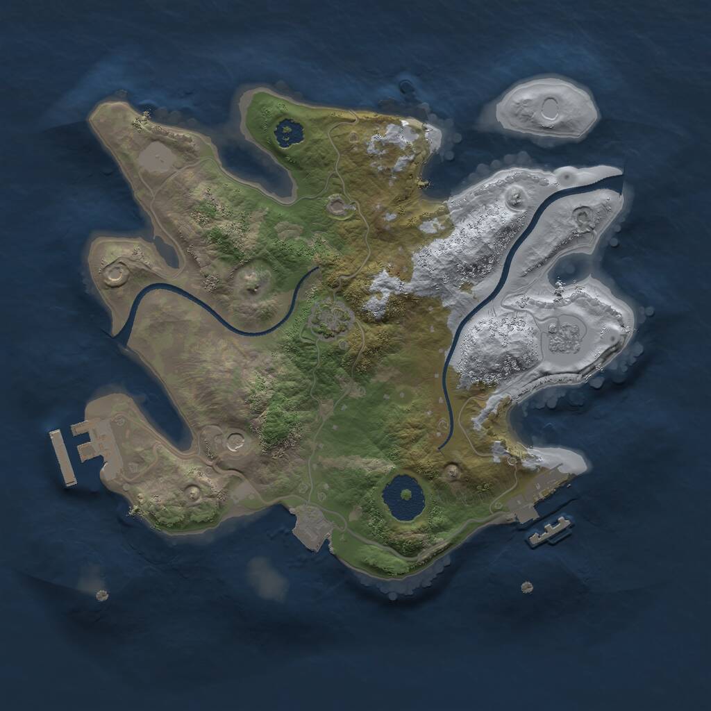 Rust Map: Procedural Map, Size: 2500, Seed: 1472438096, 6 Monuments