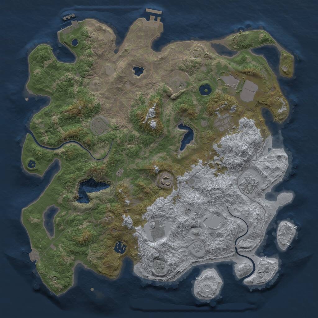 Rust Map: Procedural Map, Size: 4000, Seed: 23792772, 15 Monuments