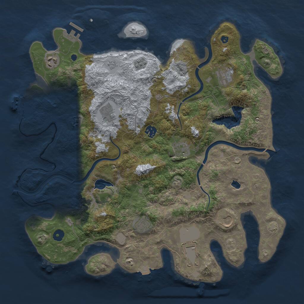 Rust Map: Procedural Map, Size: 4000, Seed: 240319436, 15 Monuments