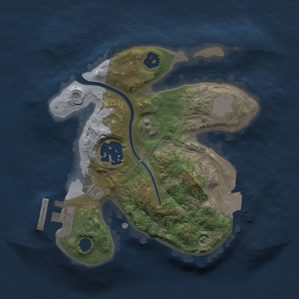 Rust Map: Procedural Map, Size: 1900, Seed: 36448501, 3 Monuments