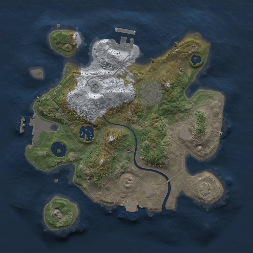 Rust Map: Procedural Map, Size: 2500, Seed: 404435281, 7 Monuments