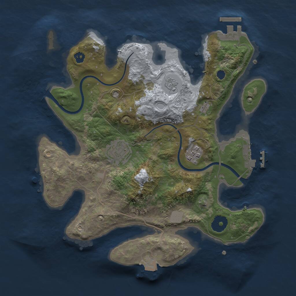 Rust Map: Procedural Map, Size: 2750, Seed: 1232424141, 6 Monuments