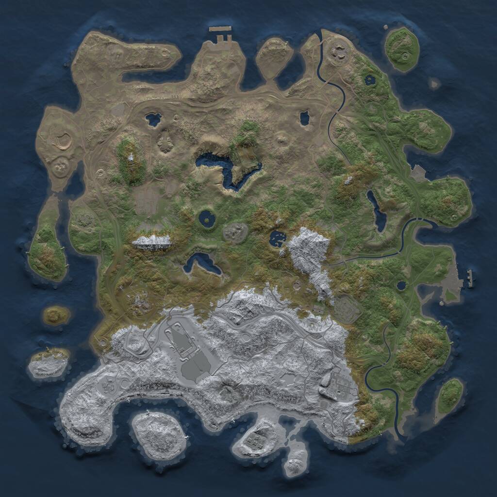 Rust Map: Procedural Map, Size: 4500, Seed: 768752010, 15 Monuments