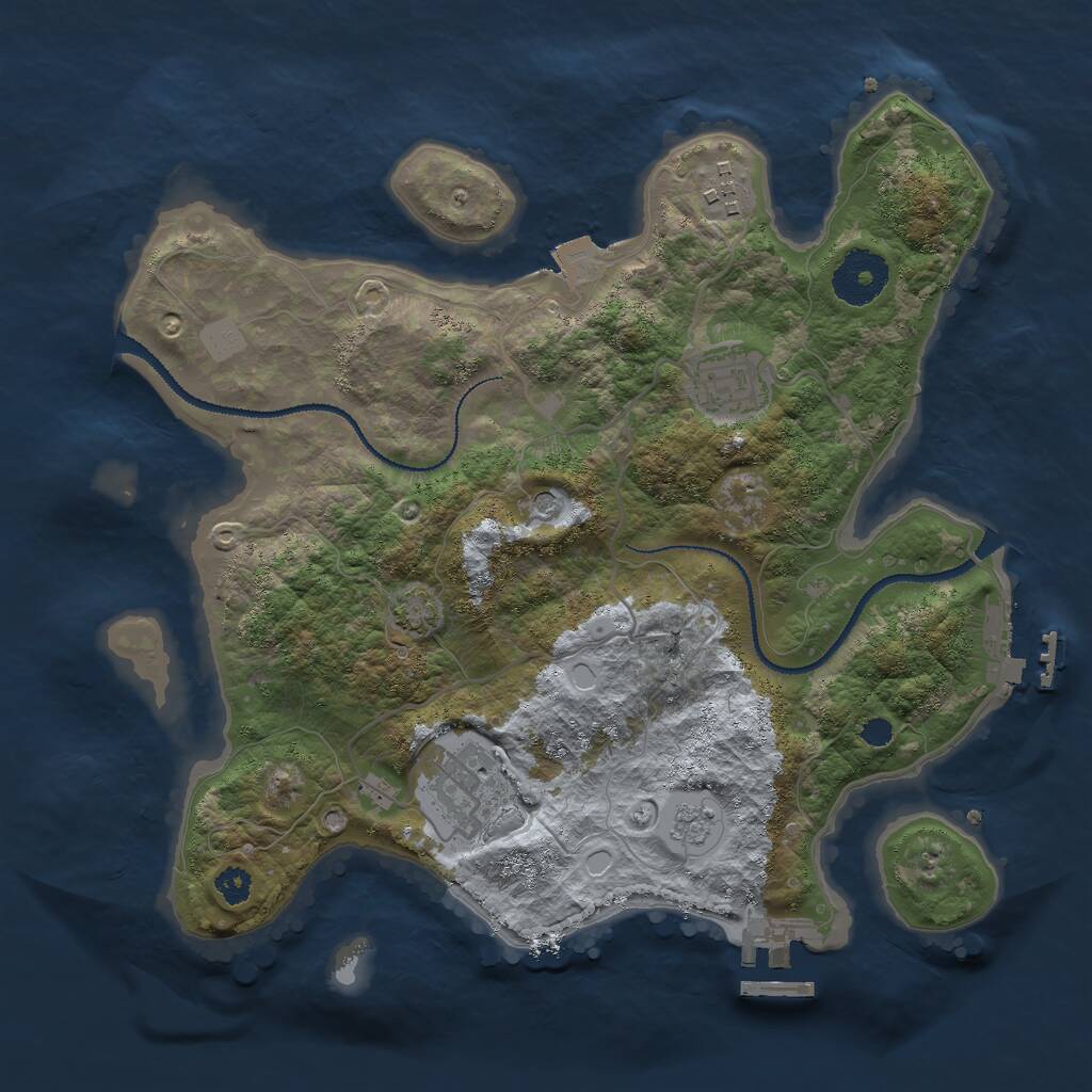 Rust Map: Procedural Map, Size: 3000, Seed: 4532877, 9 Monuments