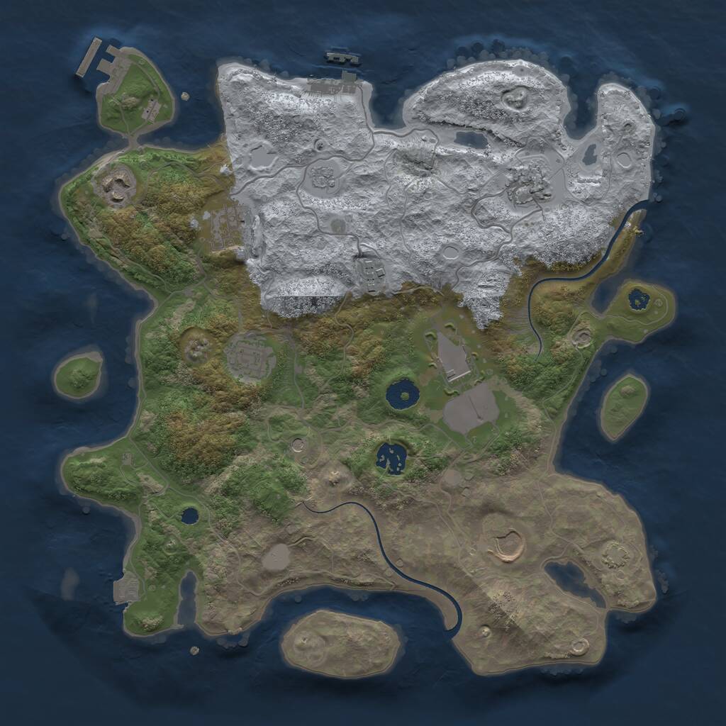 Rust Map: Procedural Map, Size: 3500, Seed: 18196, 14 Monuments