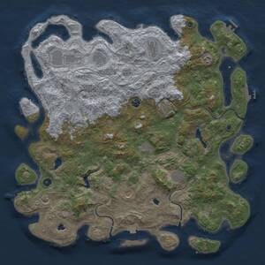 Thumbnail Rust Map: Procedural Map, Size: 4900, Seed: 648252, 17 Monuments