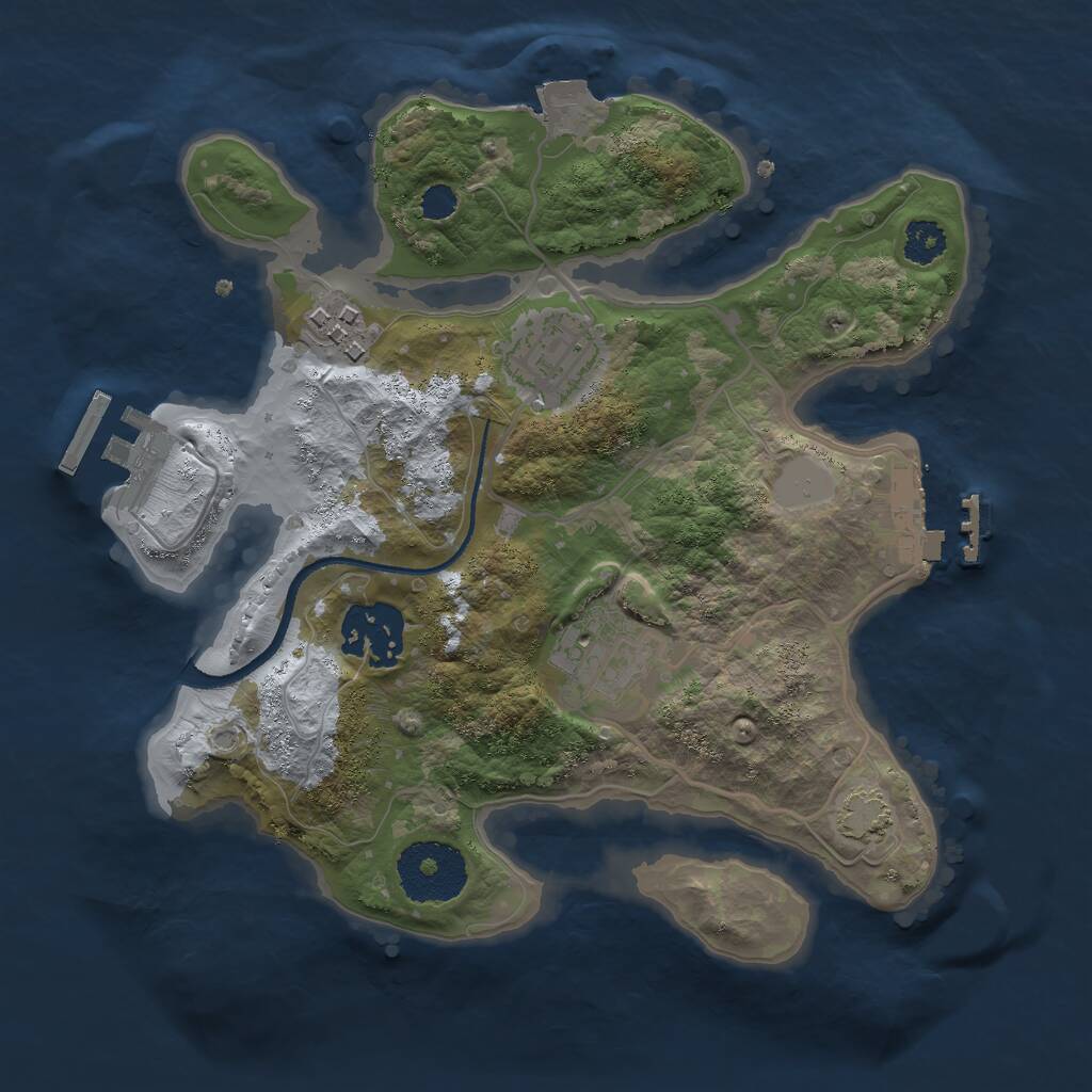 Rust Map: Procedural Map, Size: 2500, Seed: 5962, 8 Monuments