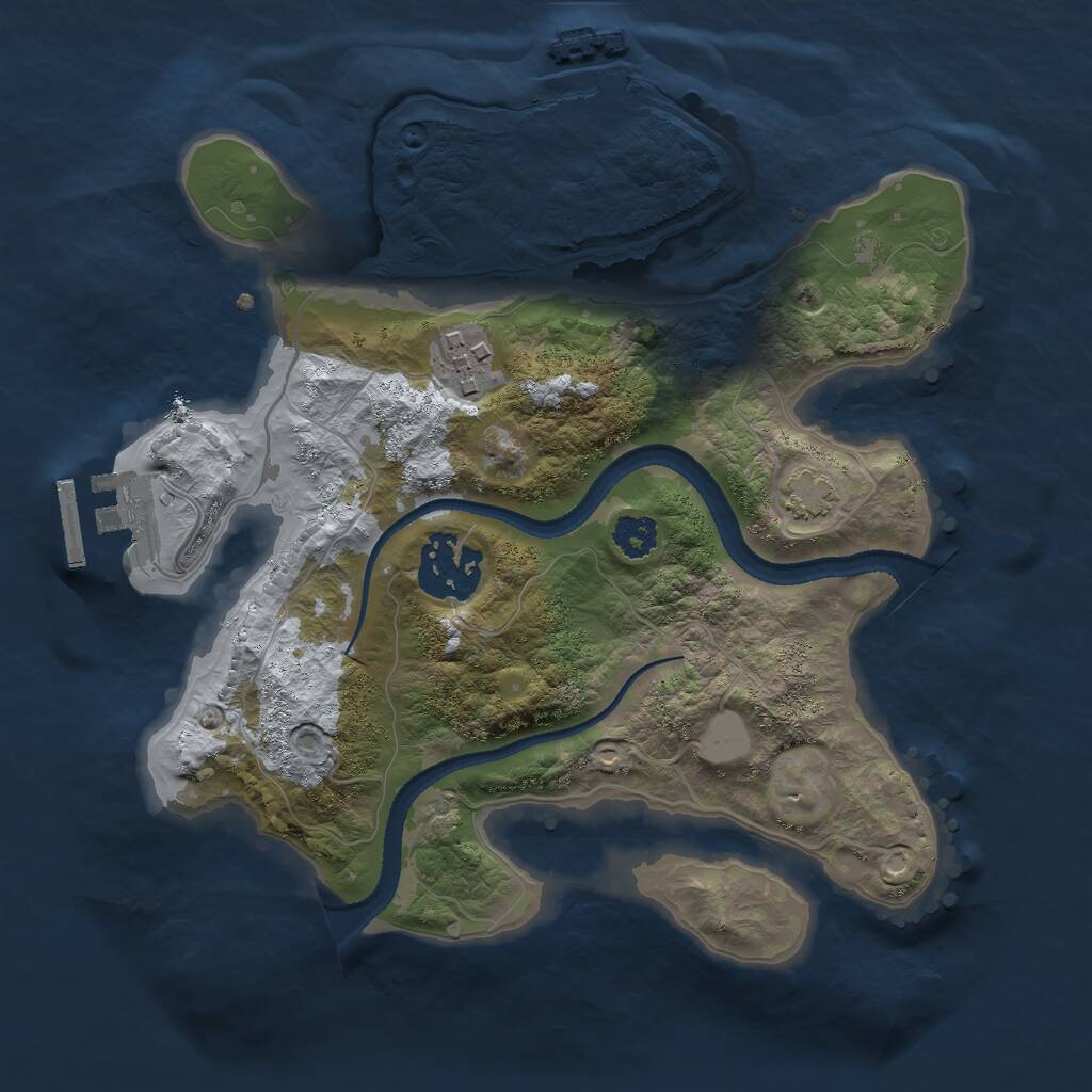 Rust Map: Procedural Map, Size: 2500, Seed: 5962, 6 Monuments