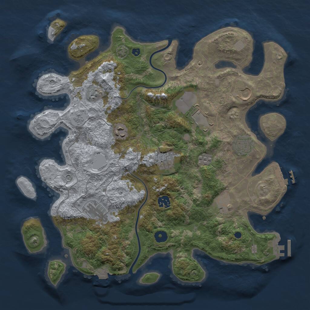 Rust Map: Procedural Map, Size: 3750, Seed: 1763359267, 15 Monuments