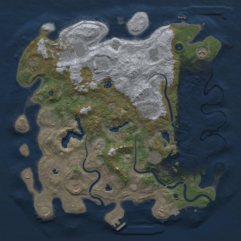 Rust Map: Procedural Map, Size: 4500, Seed: 177013, 17 Monuments
