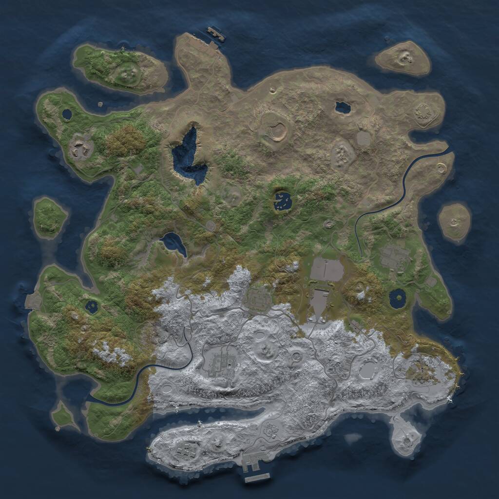 Rust Map: Procedural Map, Size: 4000, Seed: 1439044191, 15 Monuments