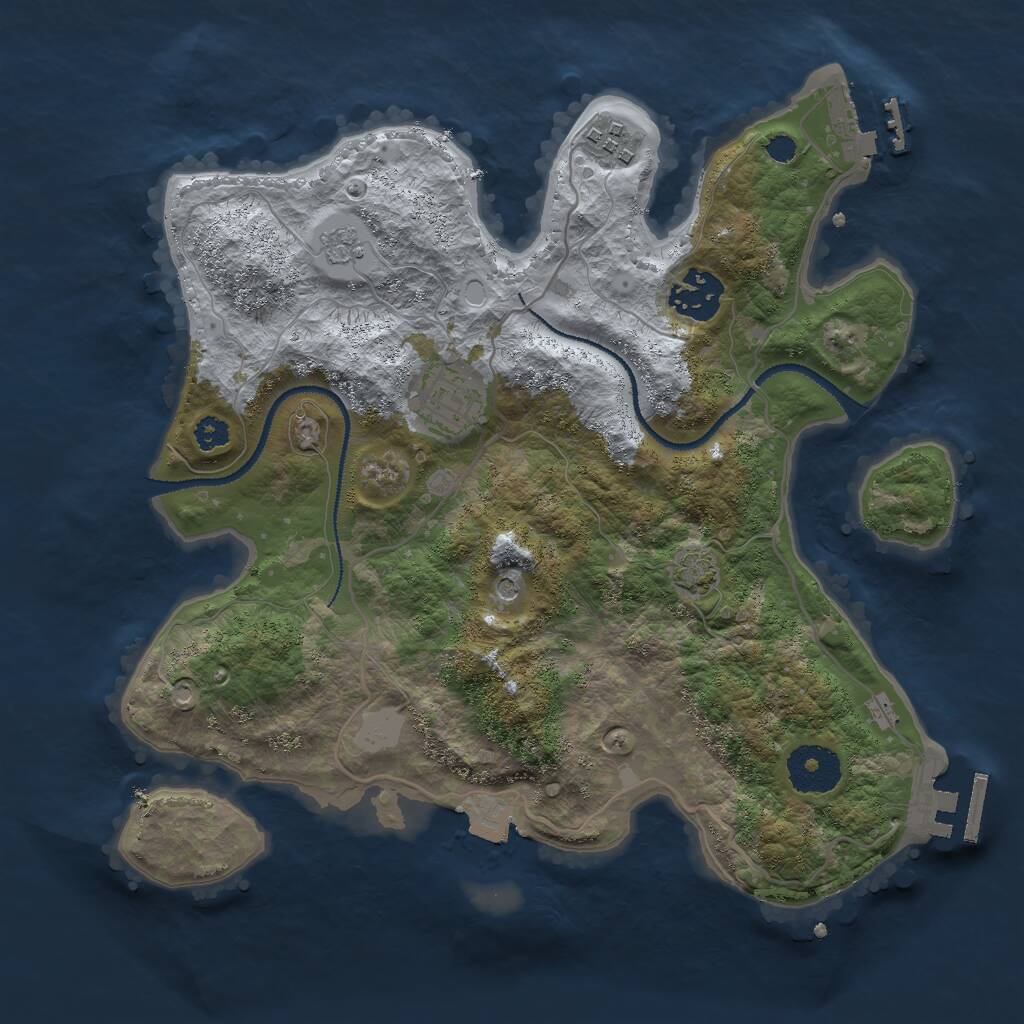 Rust Map: Procedural Map, Size: 3000, Seed: 1500181497, 9 Monuments