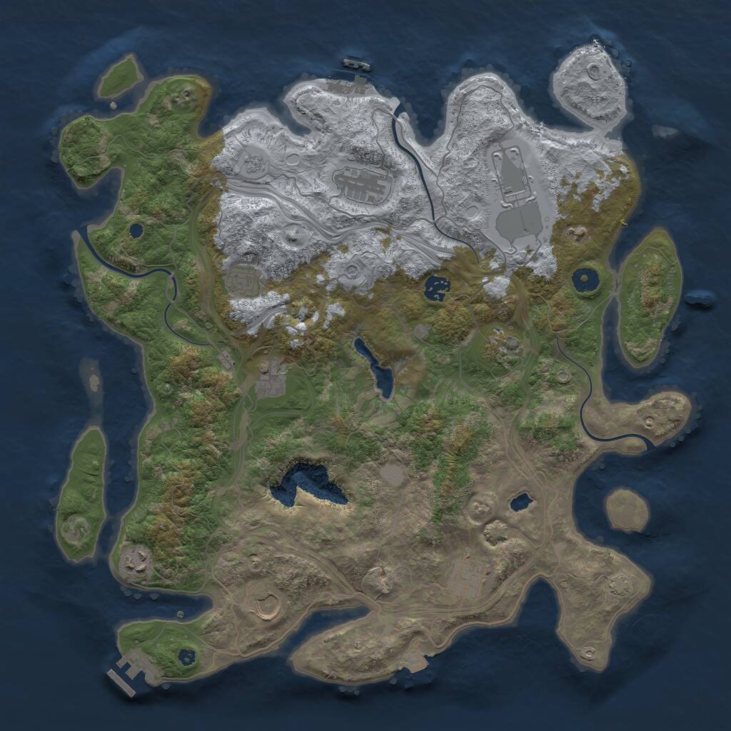Rust Map: Procedural Map, Size: 4250, Seed: 291606627, 15 Monuments