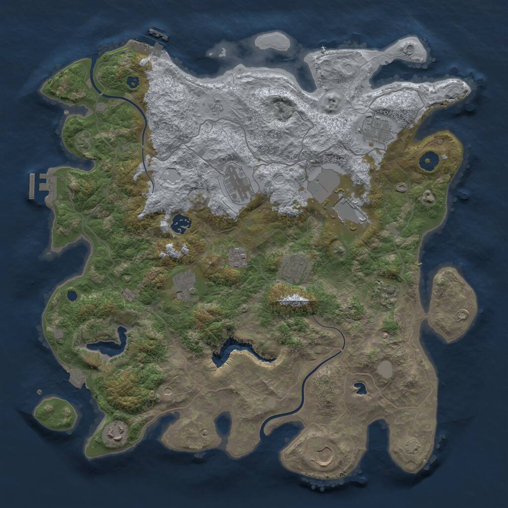 Rust Map: Procedural Map, Size: 4000, Seed: 655782043, 16 Monuments