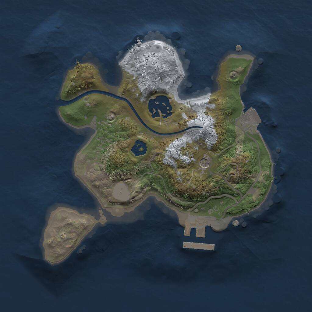 Rust Map: Procedural Map, Size: 2000, Seed: 307763704, 4 Monuments
