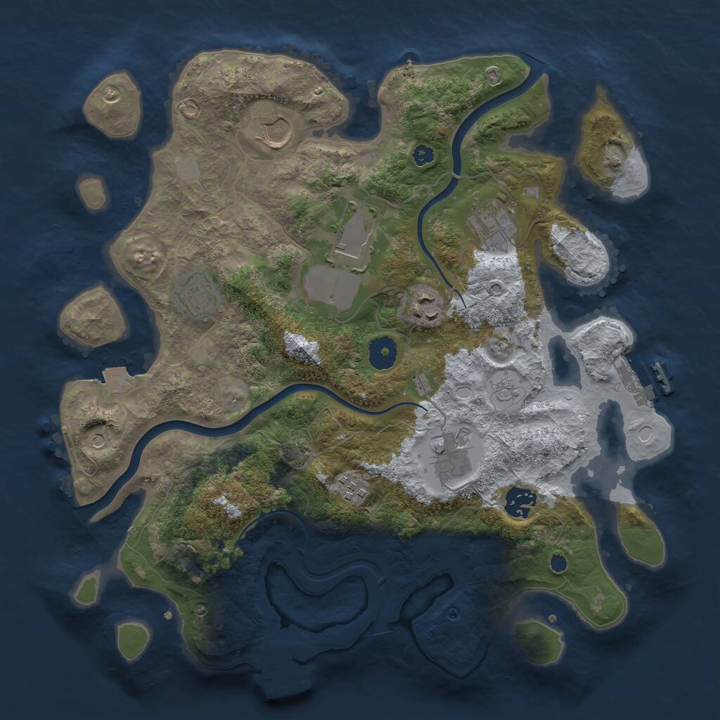 Rust Map: Procedural Map, Size: 3500, Seed: 213965708, 14 Monuments