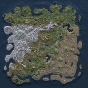 Thumbnail Rust Map: Procedural Map, Size: 5000, Seed: 264138486, 17 Monuments