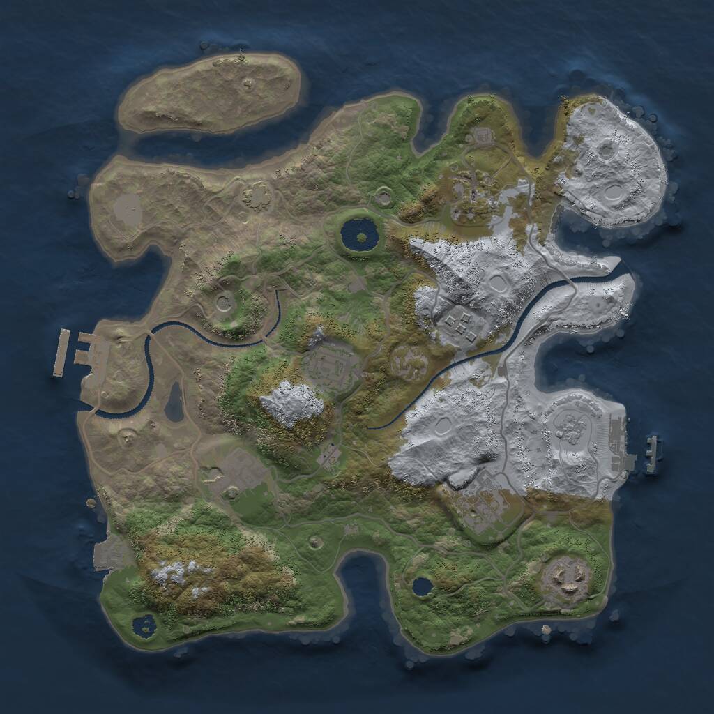 Rust Map: Procedural Map, Size: 3000, Seed: 1501649570, 12 Monuments