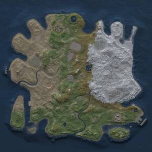 Thumbnail Rust Map: Procedural Map, Size: 3600, Seed: 396, 15 Monuments