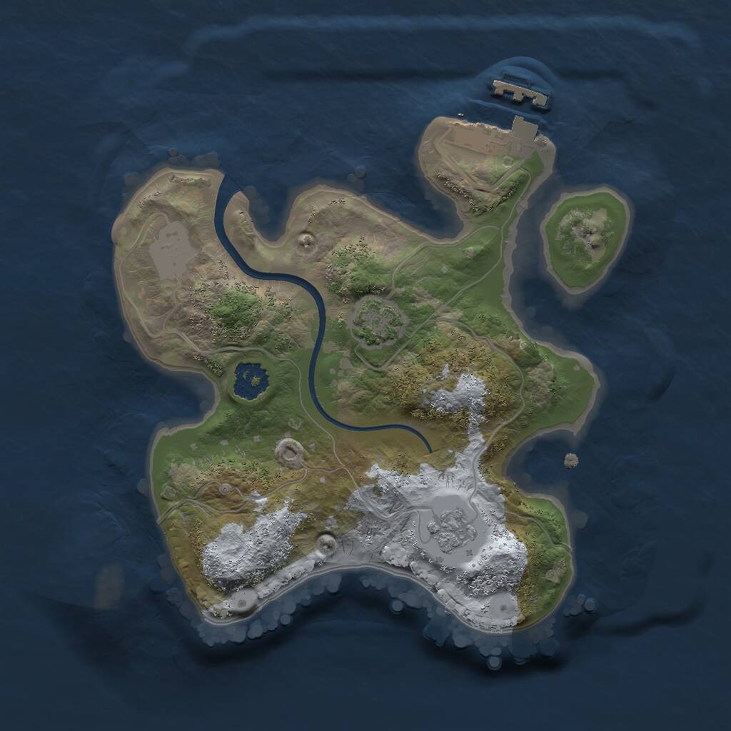 Rust Map: Procedural Map, Size: 2000, Seed: 1389817894, 4 Monuments