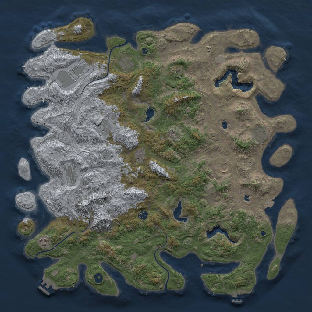 Rust Map: Procedural Map, Size: 5000, Seed: 640633423, 17 Monuments