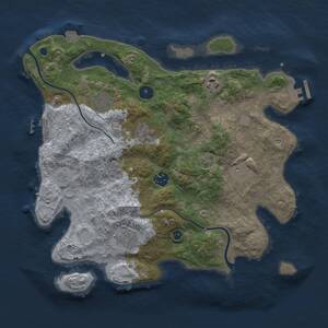Thumbnail Rust Map: Procedural Map, Size: 3500, Seed: 2132036134, 13 Monuments