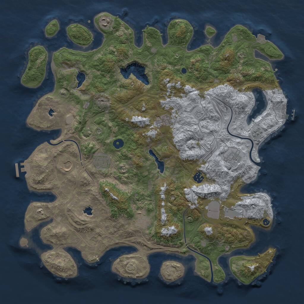 Rust Map: Procedural Map, Size: 4500, Seed: 15846218, 15 Monuments