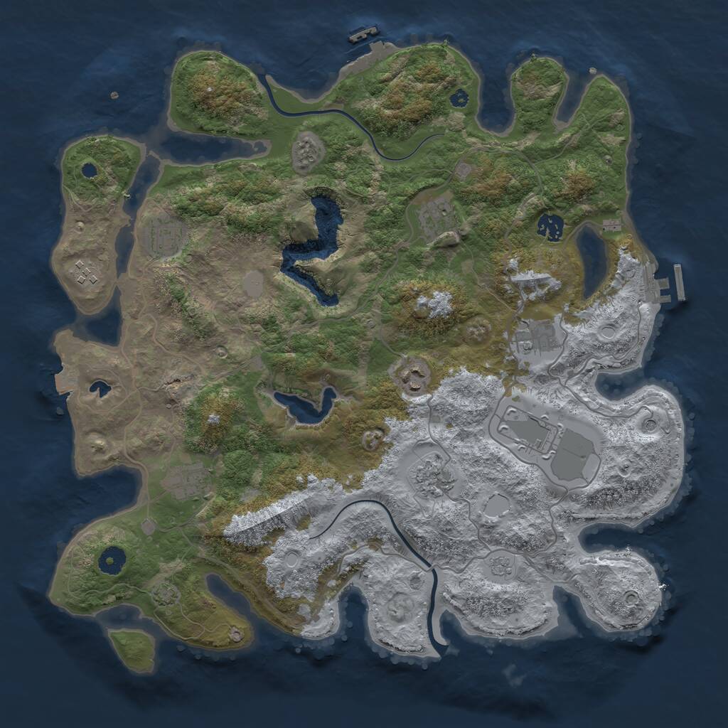 Rust Map: Procedural Map, Size: 4000, Seed: 346130101, 15 Monuments