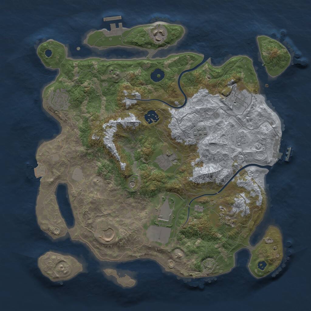Rust Map: Procedural Map, Size: 3500, Seed: 13450, 15 Monuments
