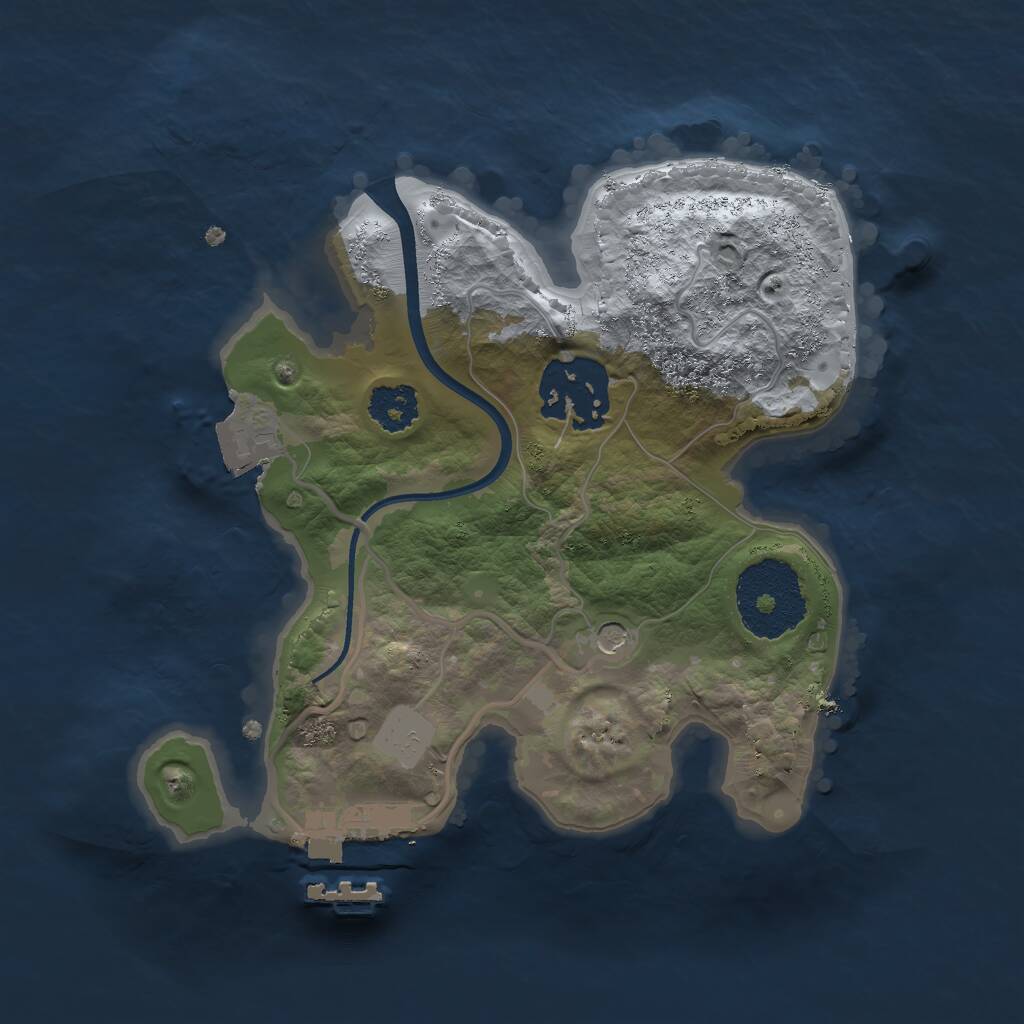 Rust Map: Procedural Map, Size: 2100, Seed: 1777499601, 4 Monuments