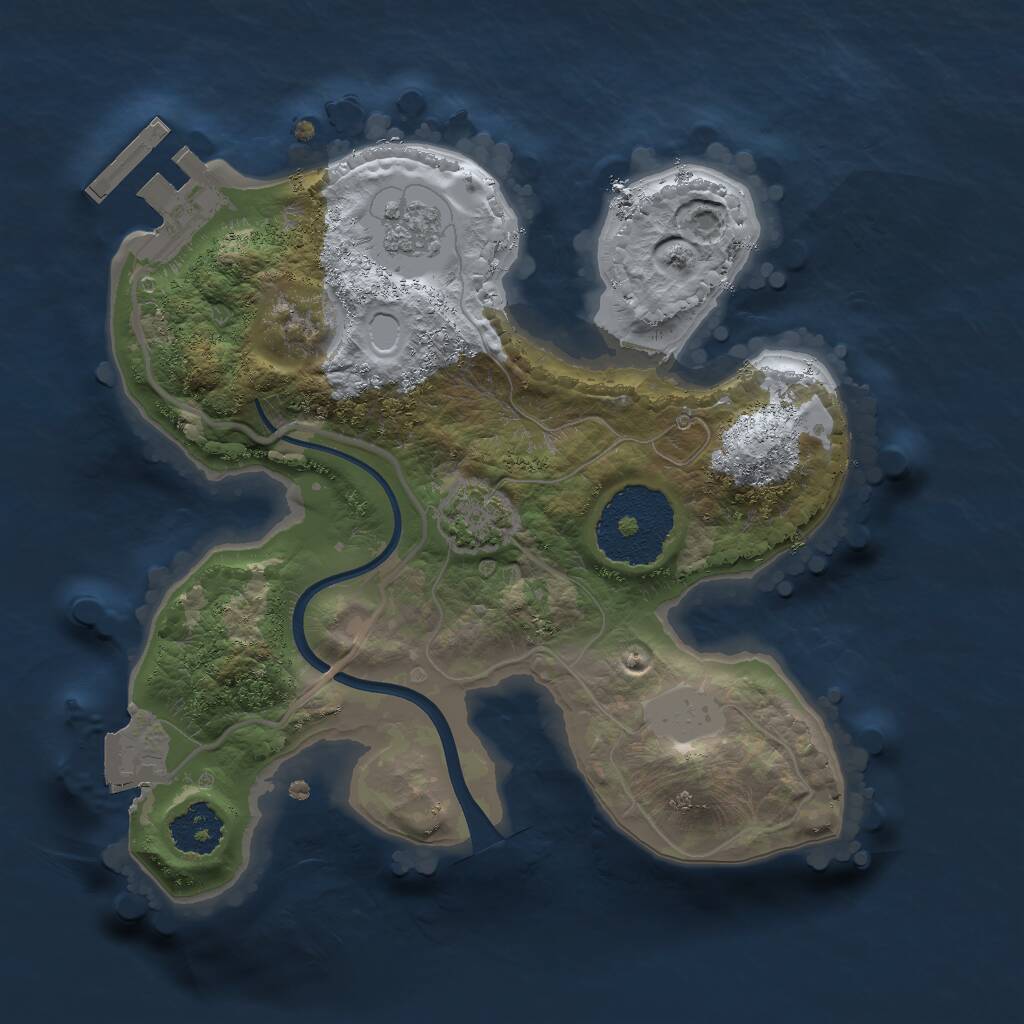 Rust Map: Procedural Map, Size: 2000, Seed: 1319615127, 4 Monuments