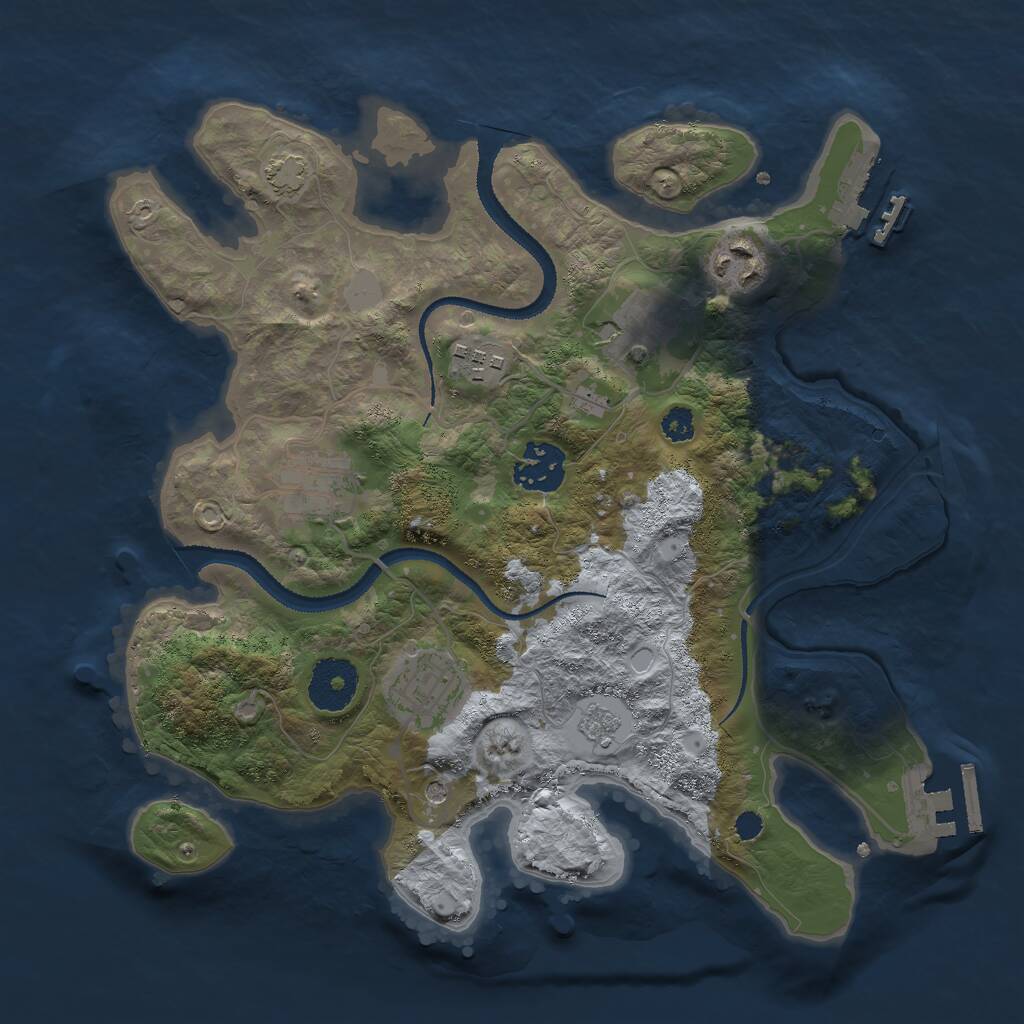 Rust Map: Procedural Map, Size: 3000, Seed: 66861, 12 Monuments
