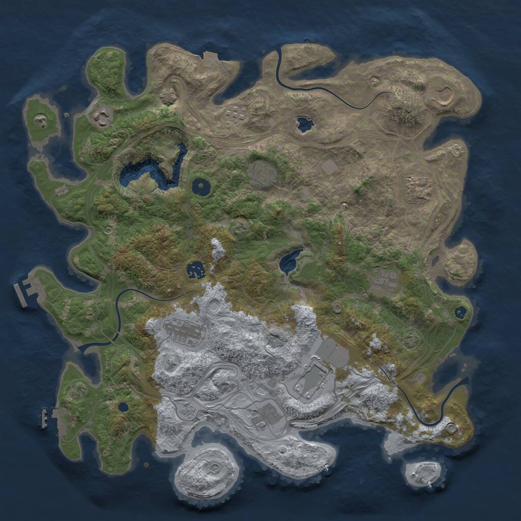 Rust Map: Procedural Map, Size: 4250, Seed: 913756507, 16 Monuments