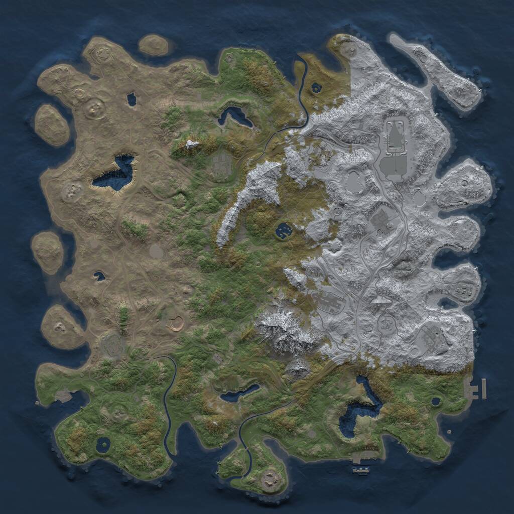 Rust Map: Procedural Map, Size: 5000, Seed: 1852750177, 17 Monuments