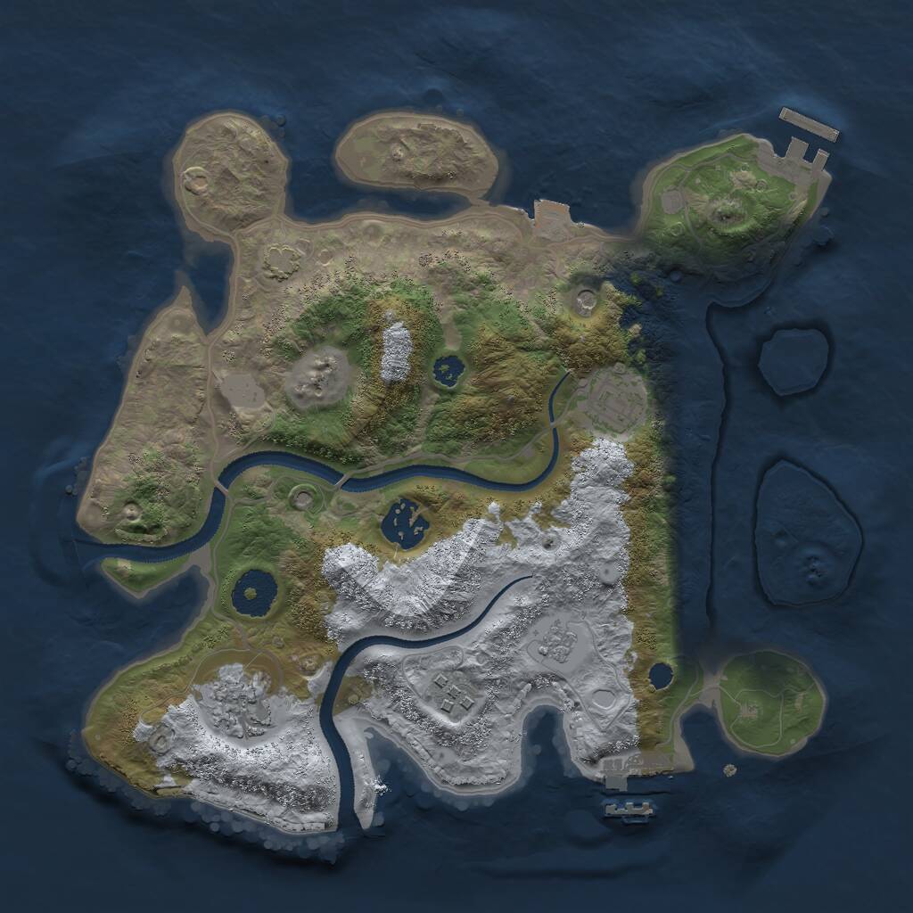 Rust Map: Procedural Map, Size: 3000, Seed: 928321545, 10 Monuments