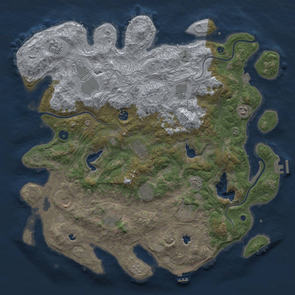 Rust Map: Procedural Map, Size: 4500, Seed: 1623979035, 17 Monuments