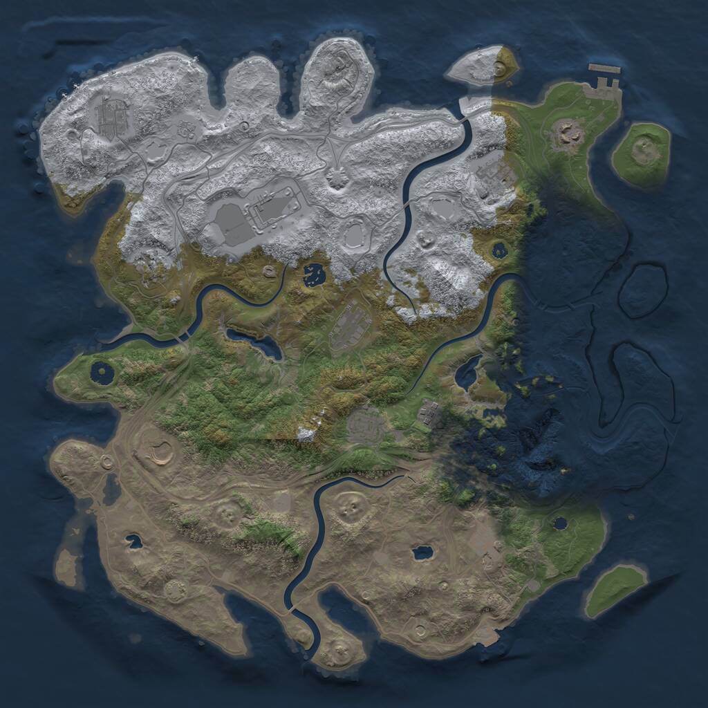 Rust Map: Procedural Map, Size: 4500, Seed: 1623979035, 16 Monuments