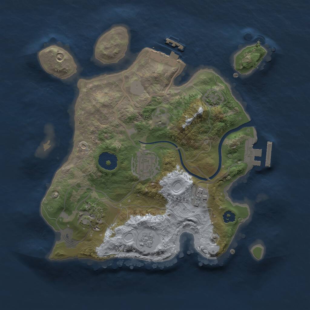 Rust Map: Procedural Map, Size: 2500, Seed: 1553977361, 8 Monuments