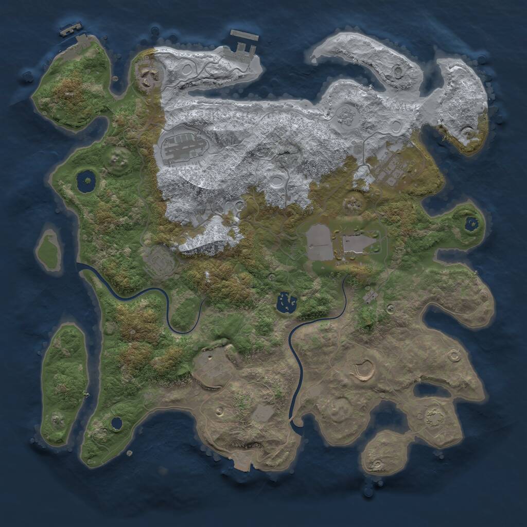 Rust Map: Procedural Map, Size: 3750, Seed: 789993017, 14 Monuments