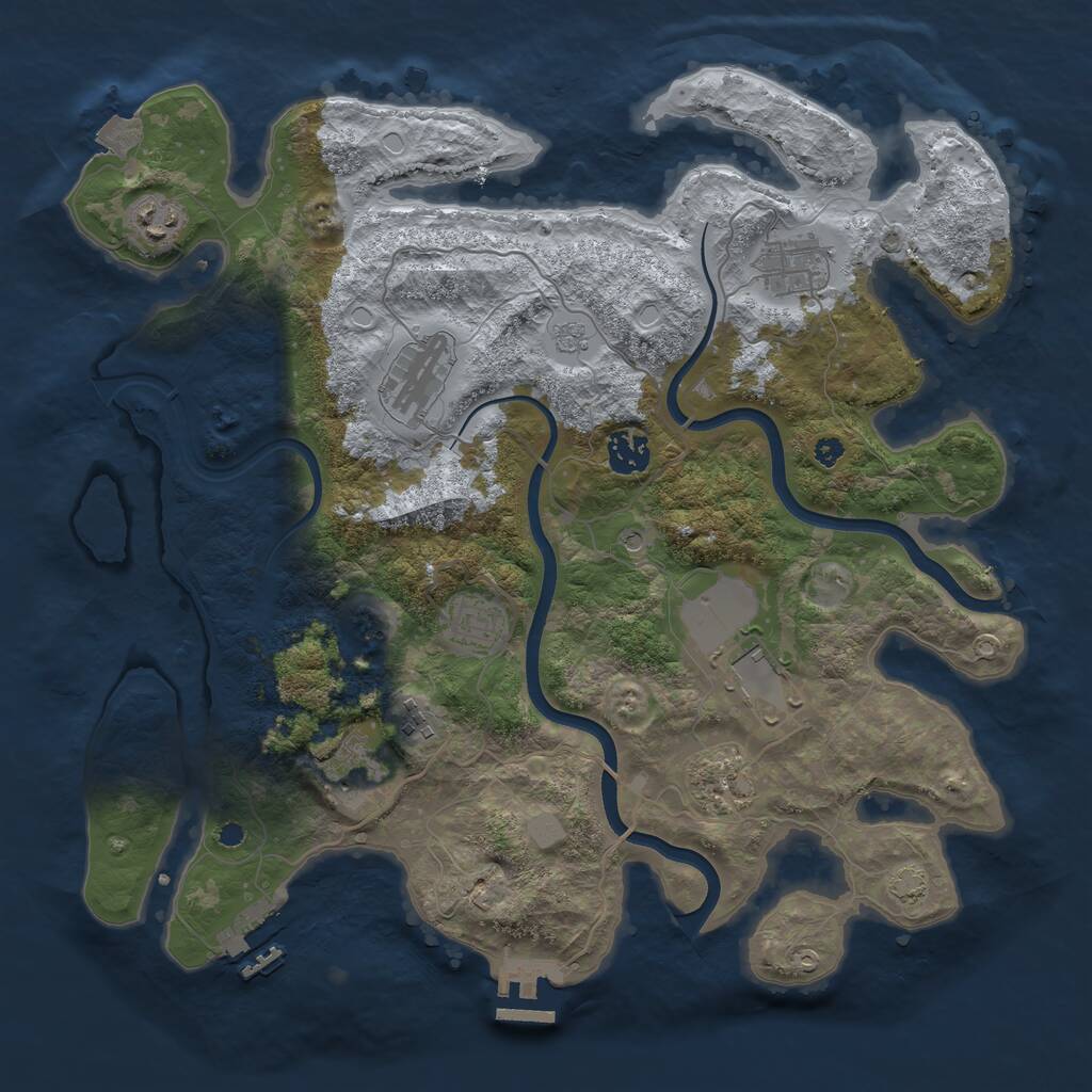 Rust Map: Procedural Map, Size: 3750, Seed: 789993017, 15 Monuments