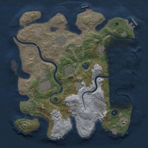 Thumbnail Rust Map: Procedural Map, Size: 3500, Seed: 532975606, 15 Monuments