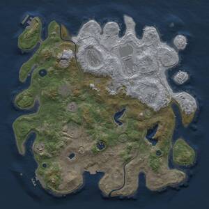Thumbnail Rust Map: Procedural Map, Size: 4000, Seed: 90333439, 14 Monuments