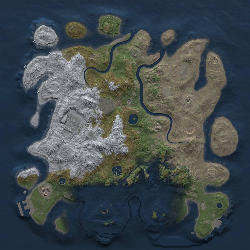 Rust Map: Procedural Map, Size: 3700, Seed: 200, 13 Monuments