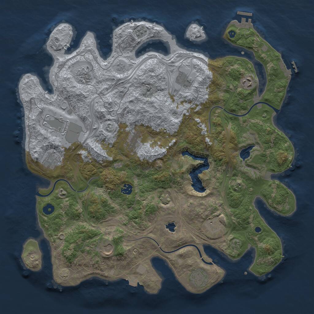 Rust Map: Procedural Map, Size: 4250, Seed: 683706021, 17 Monuments