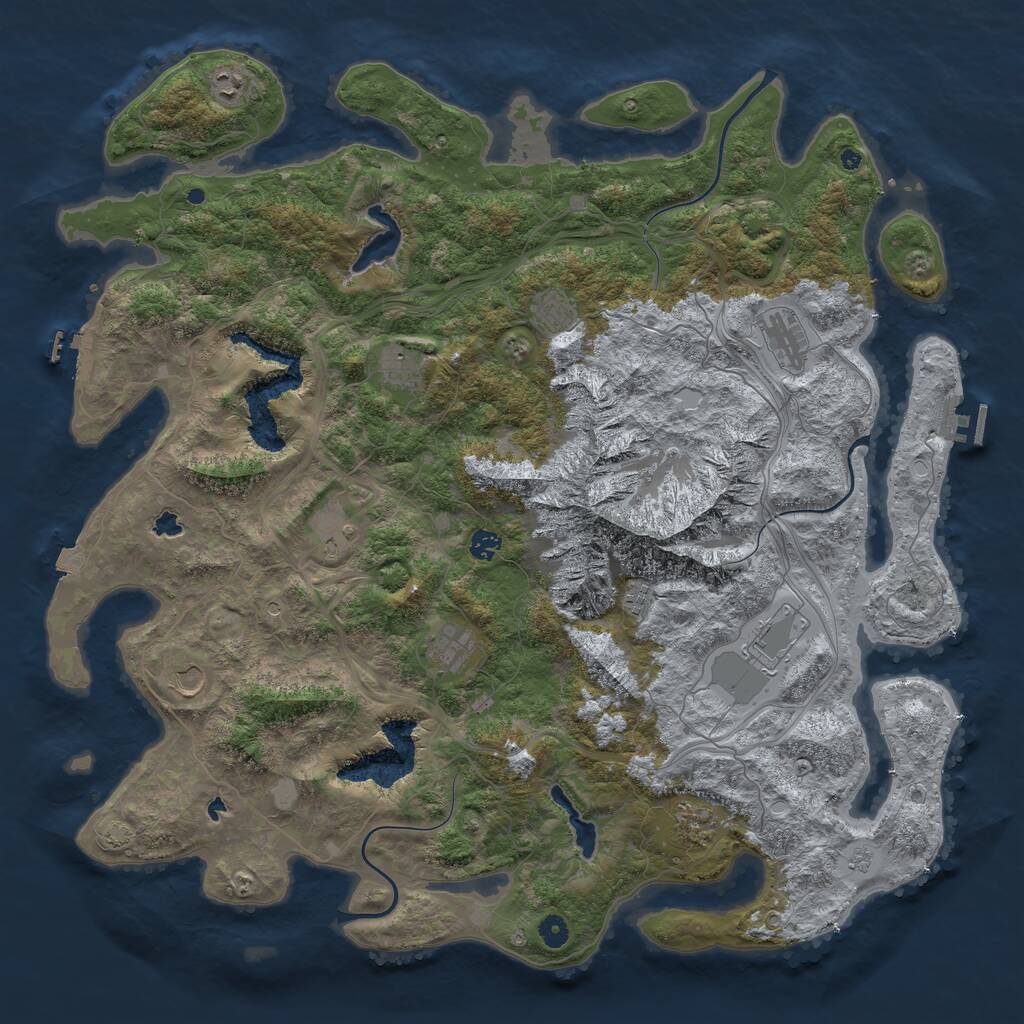 Rust Map: Procedural Map, Size: 5000, Seed: 1396350832, 17 Monuments